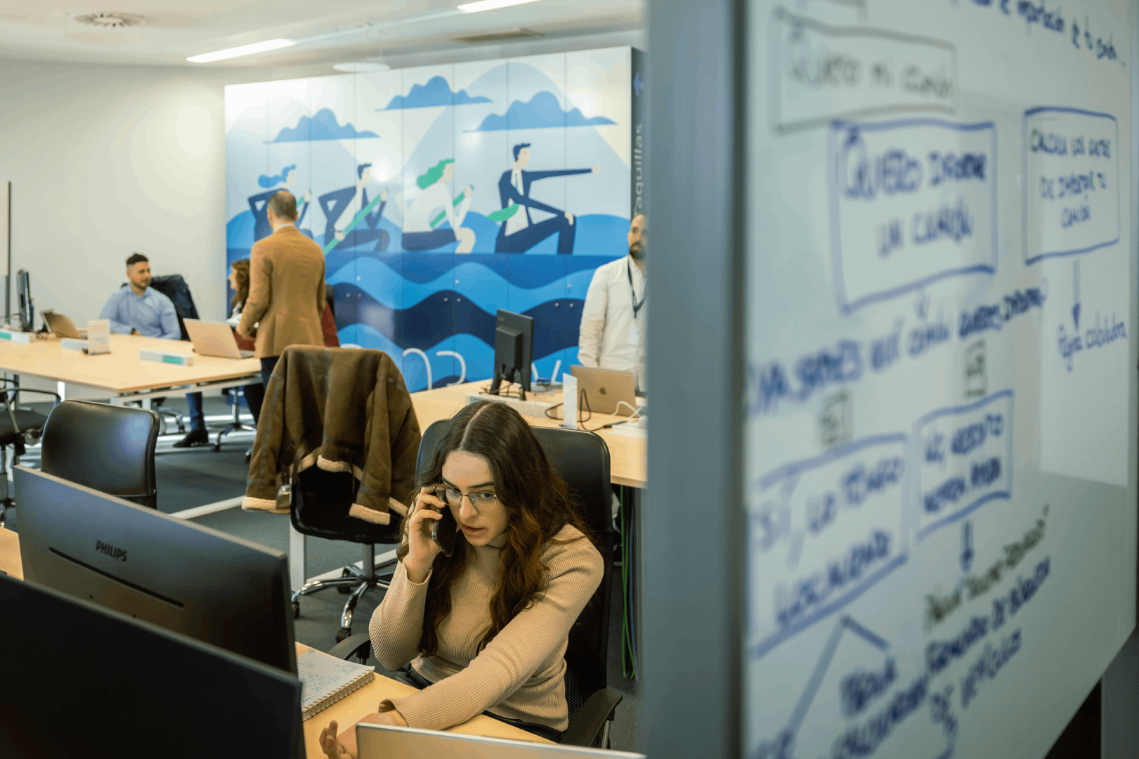 Emprendedores de La Atalaya trabajan.